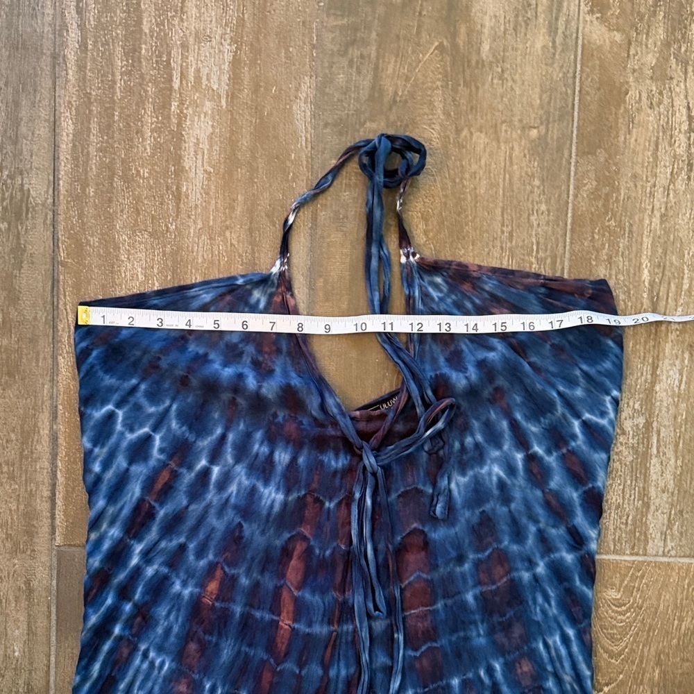 Uluwatu Blue Tie-Dye Halter Dress - Picture 4 of 6